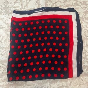 St. John Red White Blue 100% Silk Scarf